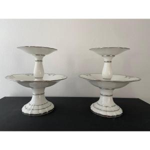 Set Of Two Porcelain Footed Cups
