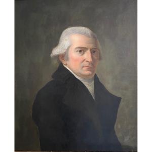 Portrait De Notable, époque Directoire/Consulat, Huile Sur Toile Fin XVIIIème Début XIXème