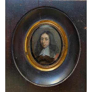 Miniature On Copper, End Of The 17th, Beginning Of The 18th Century, Portrait Of A Provot