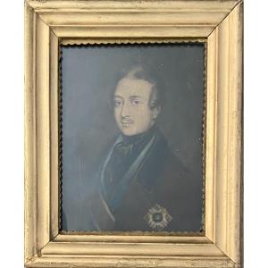 Portrait Du Prince Albert De Saxe-cobourg-gotha, Dessin Gouaché Du XIXème Siècle