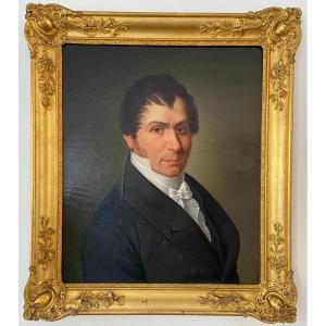 Portrait d'Homme, 1er Empire Signé Meunier Robert