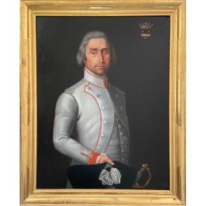 Portrait Du Chevalier d'Orcet, Capitaine Au Régiment De Beaujolais Sous Louis XVI