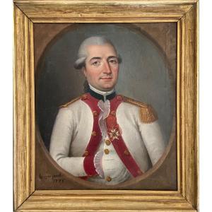 Borgnis C.J., Portrait d'Un Officier Lieutenant-colonel Daté 1778, Huile Sur Toile