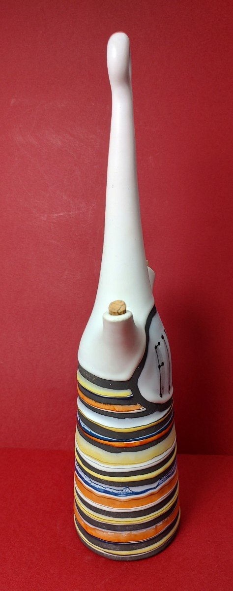 Roger Capron (1926-2006) - Bottle Marked “fine” With High Hold And Polychrome Striped Decor.-photo-1