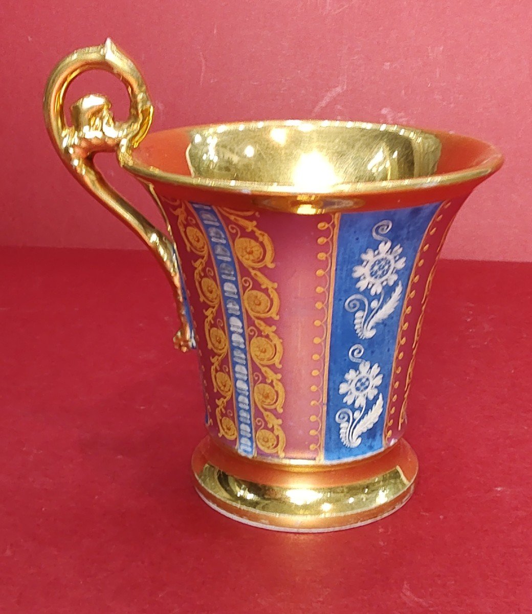 Paris - Leaflet Workshop - Empire Period - Jasmin Cup And Saucer.-photo-2