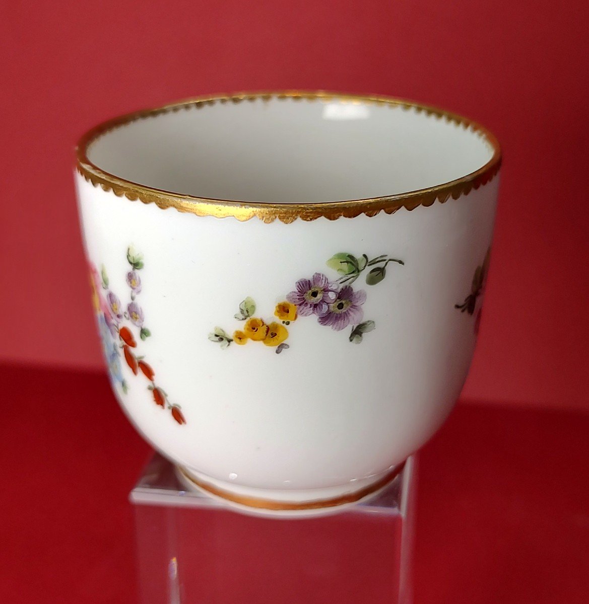 Manufacture De Sèvres - Cup And Saucer Decorated With Bouquets Of Flowers - 18th Century.-photo-4