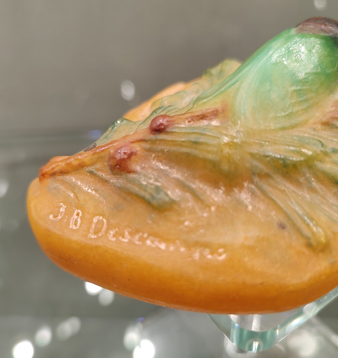 Amalric Walter (1870-1959) - Glass Paste Paperweight: A Cicada On A Pine Branch-photo-4