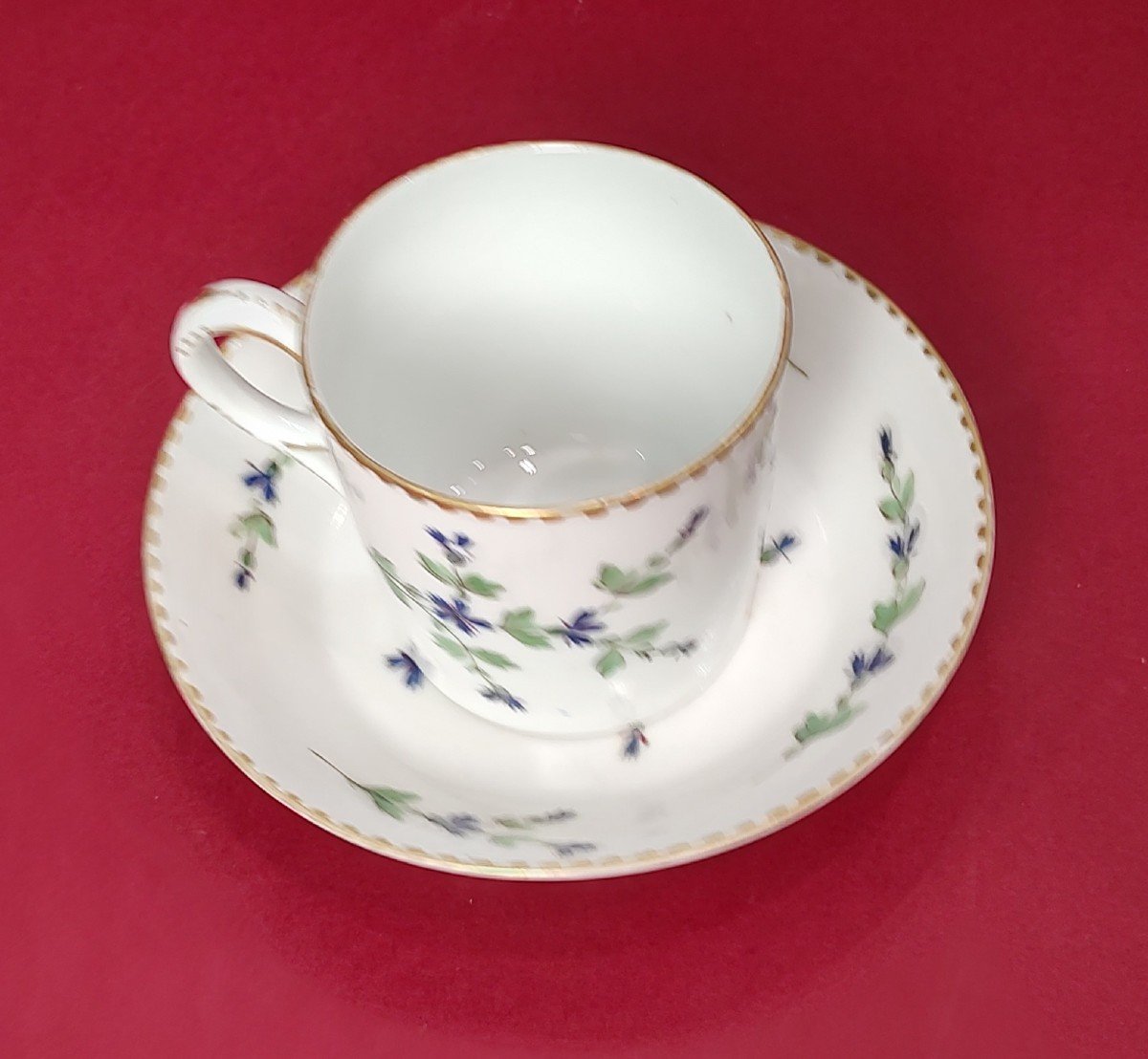 Manufacture De Locré - 18th Century - Big Chocolate Cup And Saucer.-photo-3