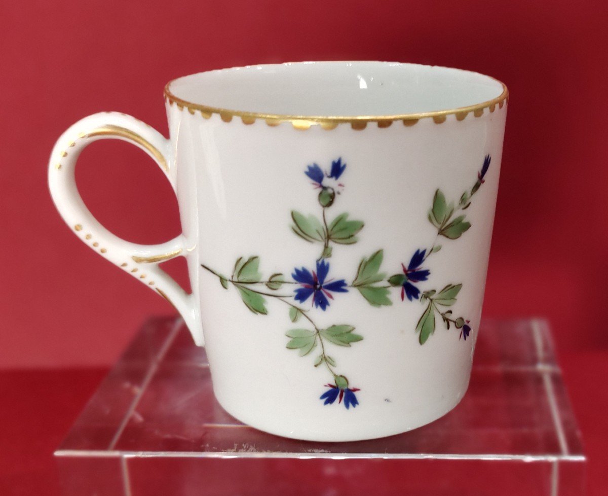 Manufacture De Locré - 18th Century - Big Chocolate Cup And Saucer.-photo-1