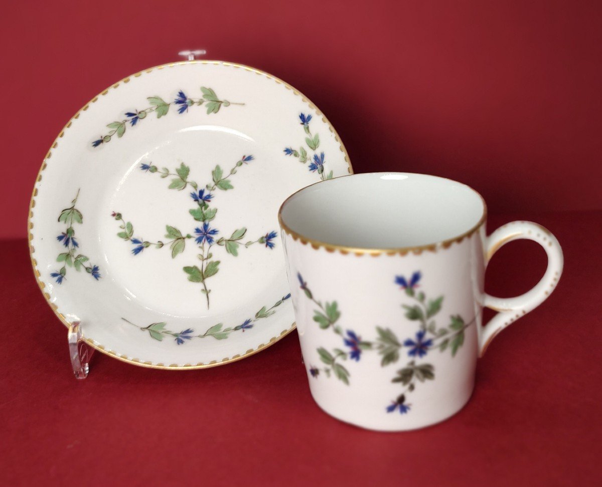 Manufacture De Locré - 18th Century - Big Chocolate Cup And Saucer.