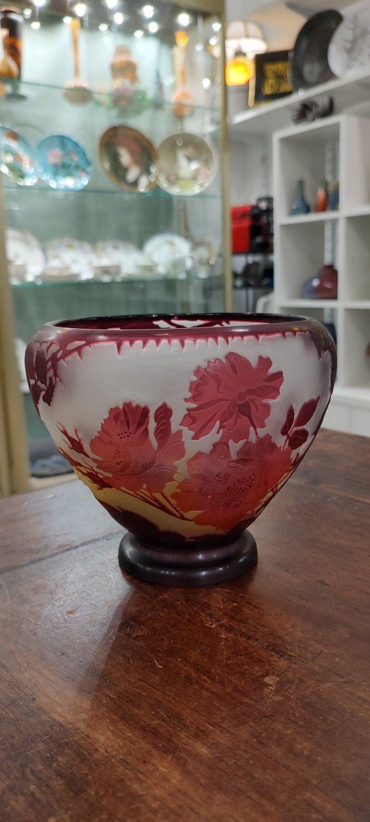 Gallé Establishments (1904-1936) - Round Bowl Decorated With Roses In Bloom And Buds.-photo-8