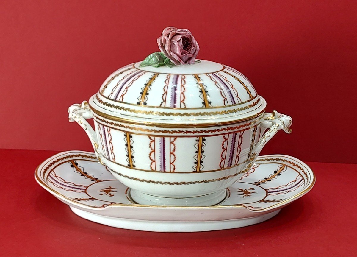 Niderviller - 18th Century - Bouillon Bowl And Its Display Stand-photo-3