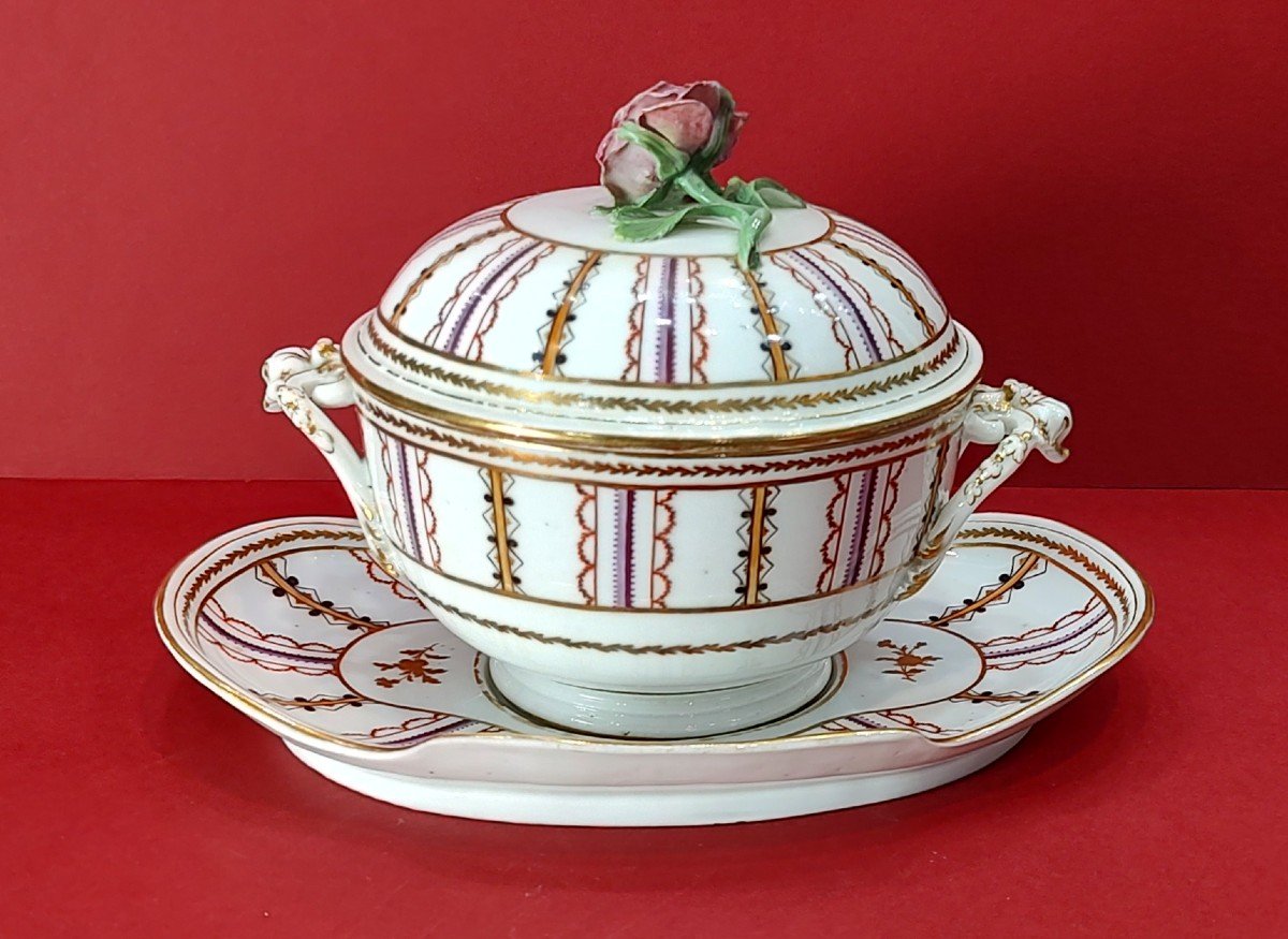 Niderviller - 18th Century - Bouillon Bowl And Its Display Stand-photo-1