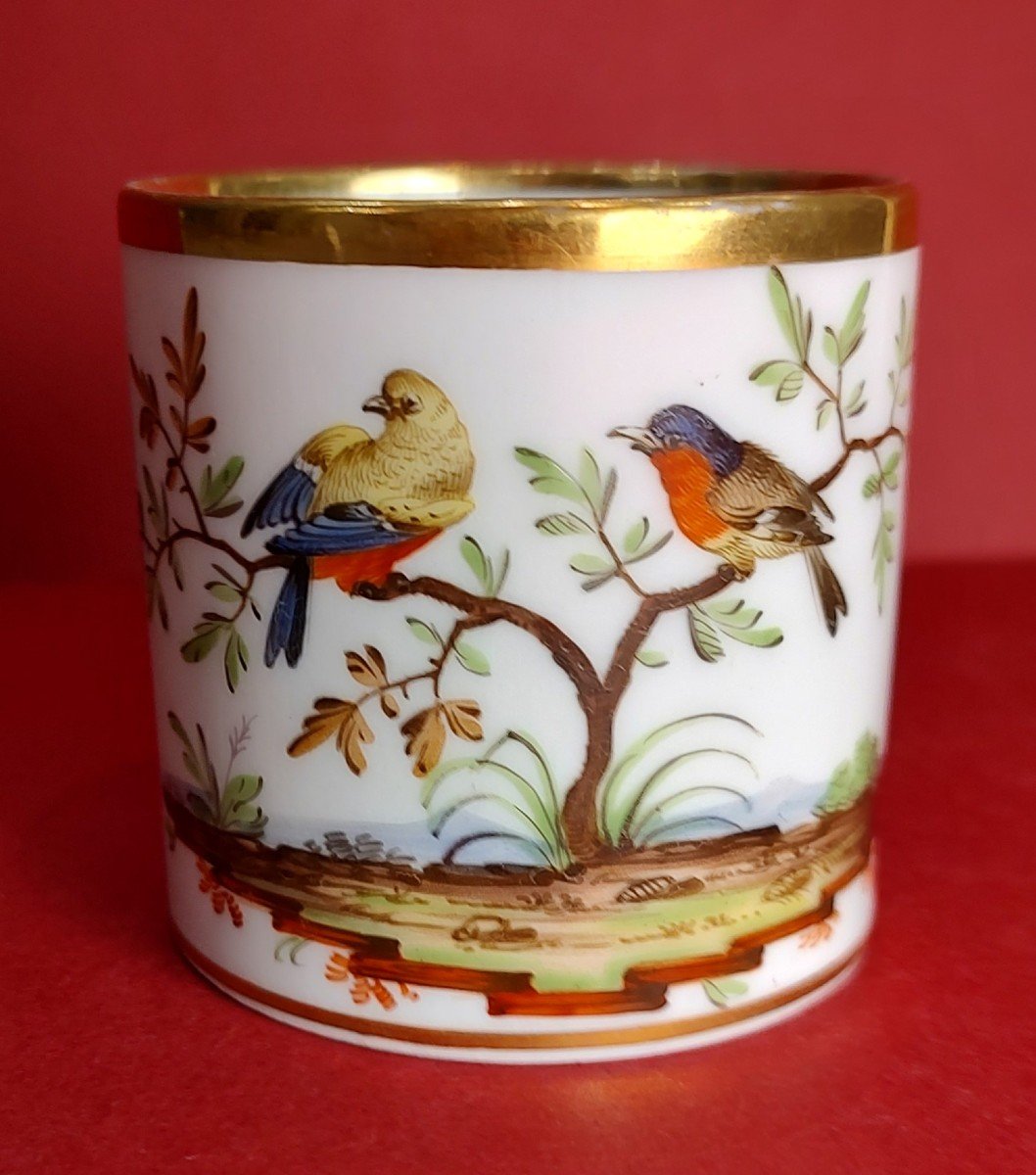 Orléans - Around 1800 - Cup And Saucer With Bird Decor.-photo-3