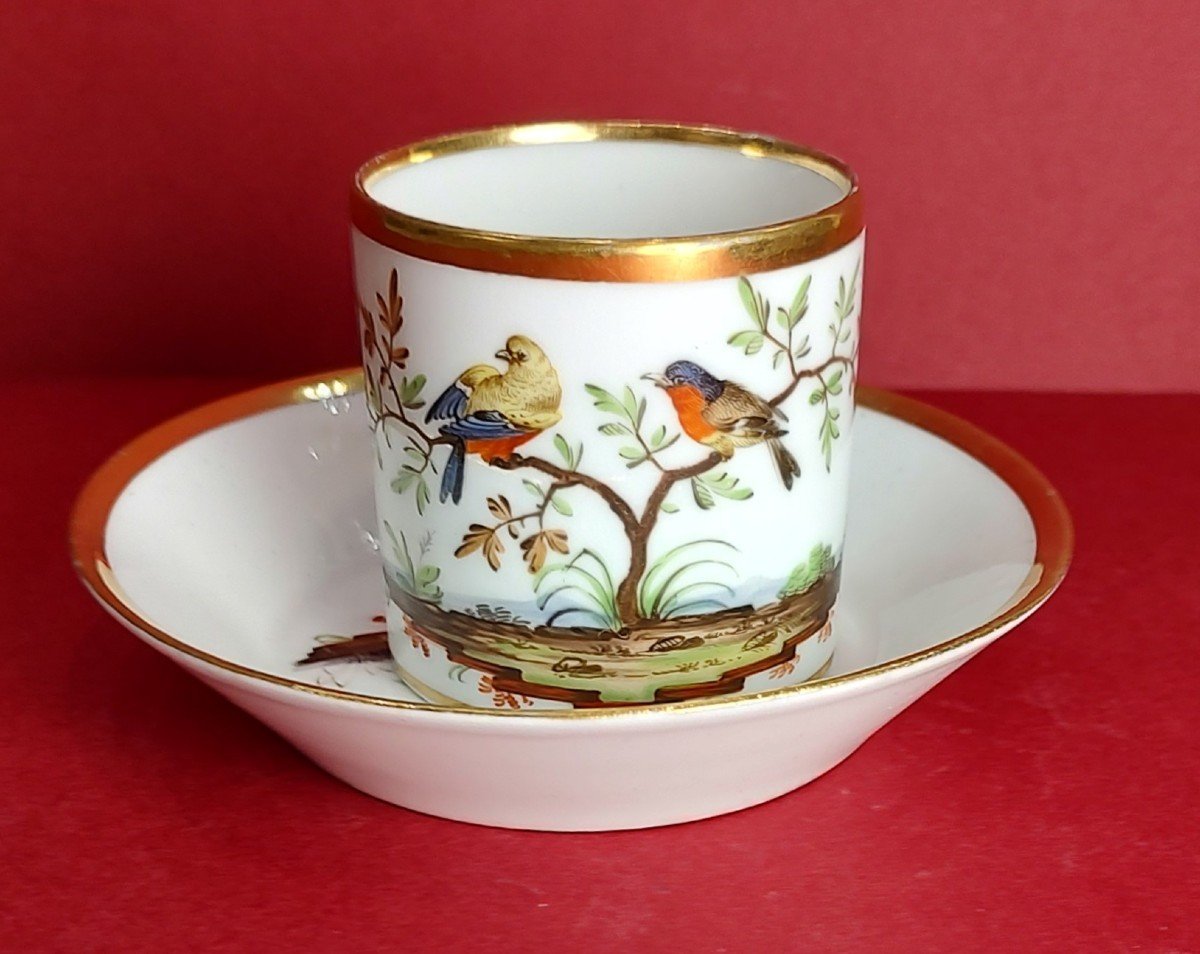 Orléans - Around 1800 - Cup And Saucer With Bird Decor.-photo-4