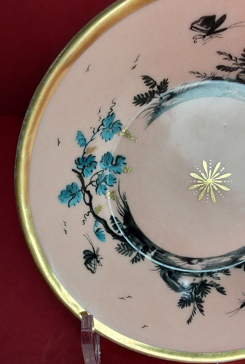 Paris - Empire Period - Cup And Saucer With Pink Background And Decorated Goats And Vines.-photo-6