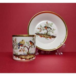 Orléans - Circa 1800 - Cup And Saucer With Polychrome Decor Of Birds. Marked.