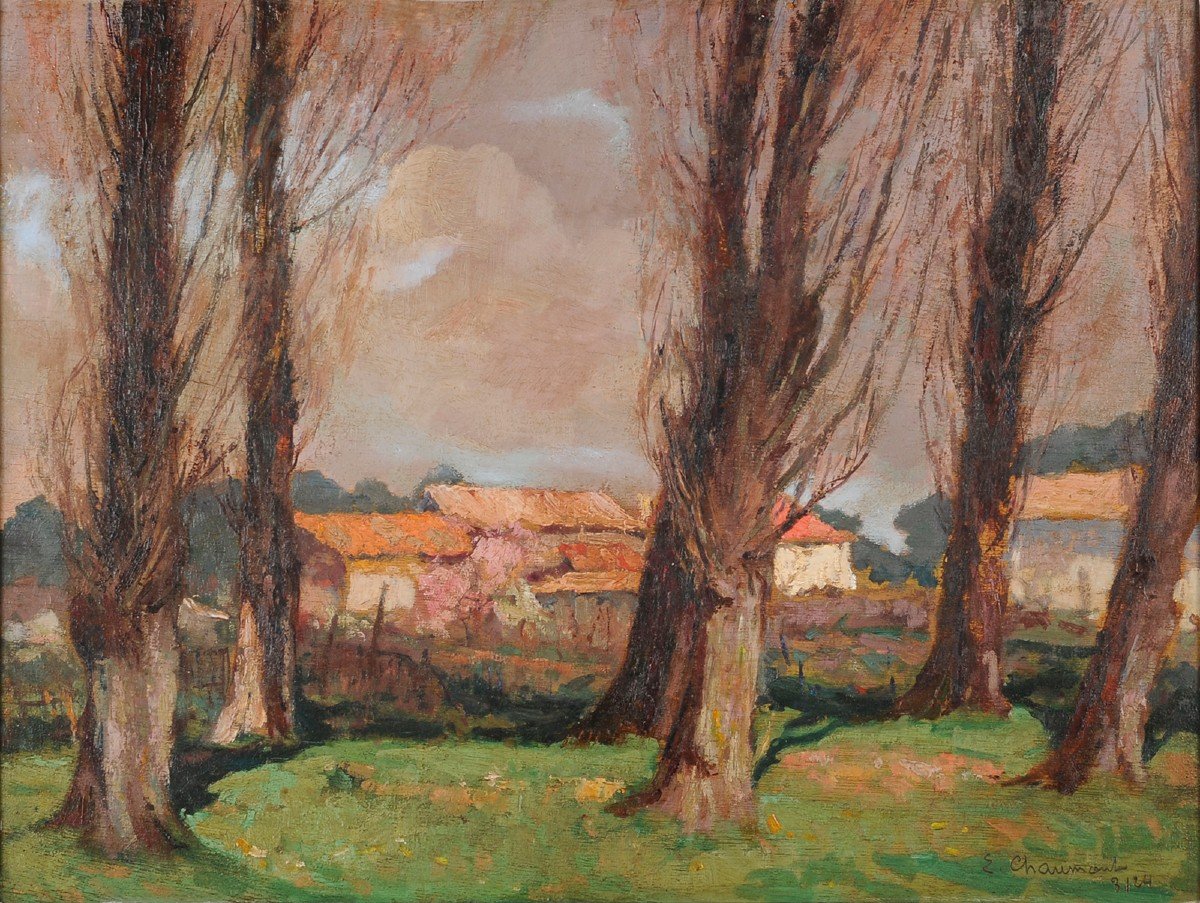 Emile Chaumont (1877 -1927) Printemps à Branne en Gironde