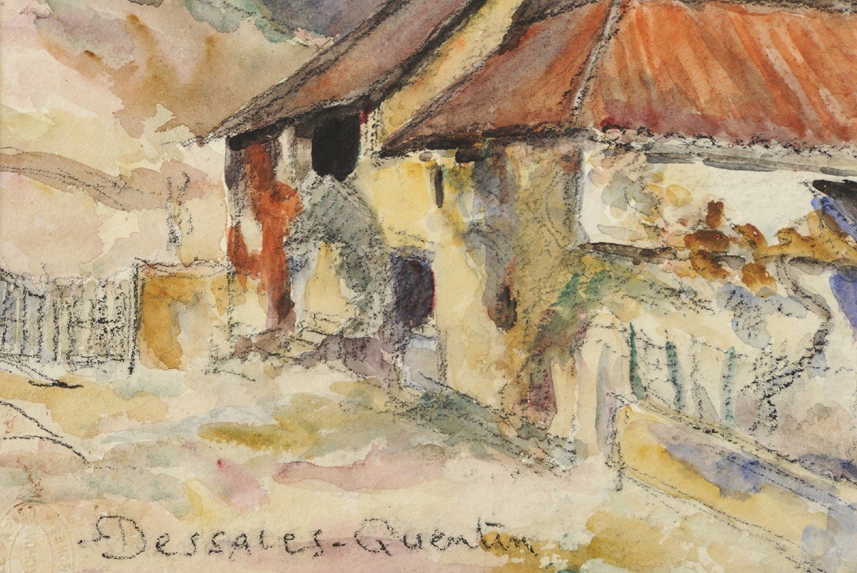 Robert Dessales-Quentin (1885-1958) Le Change et chapelle d'Auberoche Dordogne Périgord-photo-3