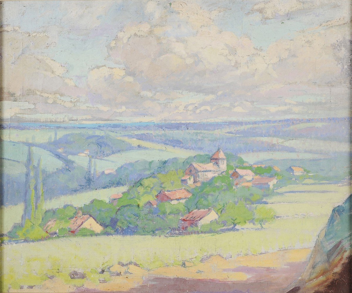 Jacques Bille (1880-1943) Village Of Saint Romain Périgord Dordogne