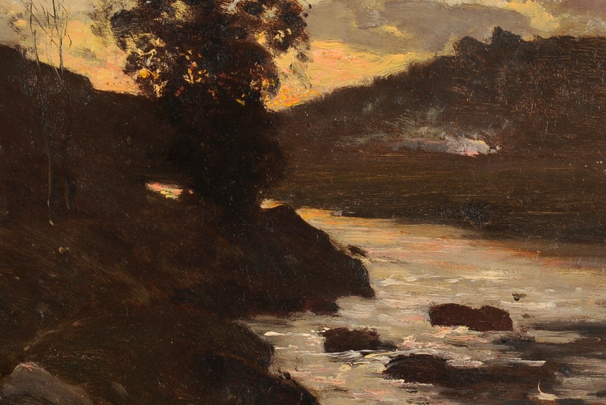 Louis Cabié (1853-1939) Sunset At Les Eyzies Périgord Dordogne-photo-4