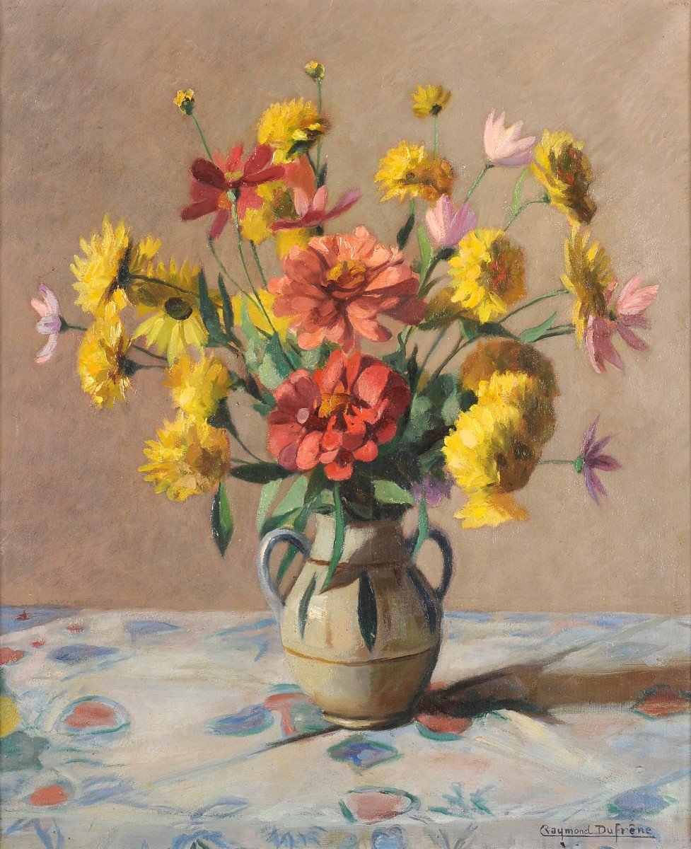 Raymond Dufrêne (1887-1973) Still Life Of Flowers-photo-2