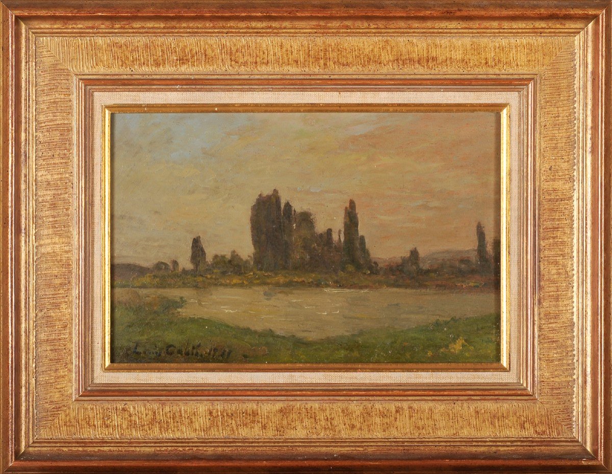 Louis Cabié (1853-1939) La Garonne à Portets Gironde rivière