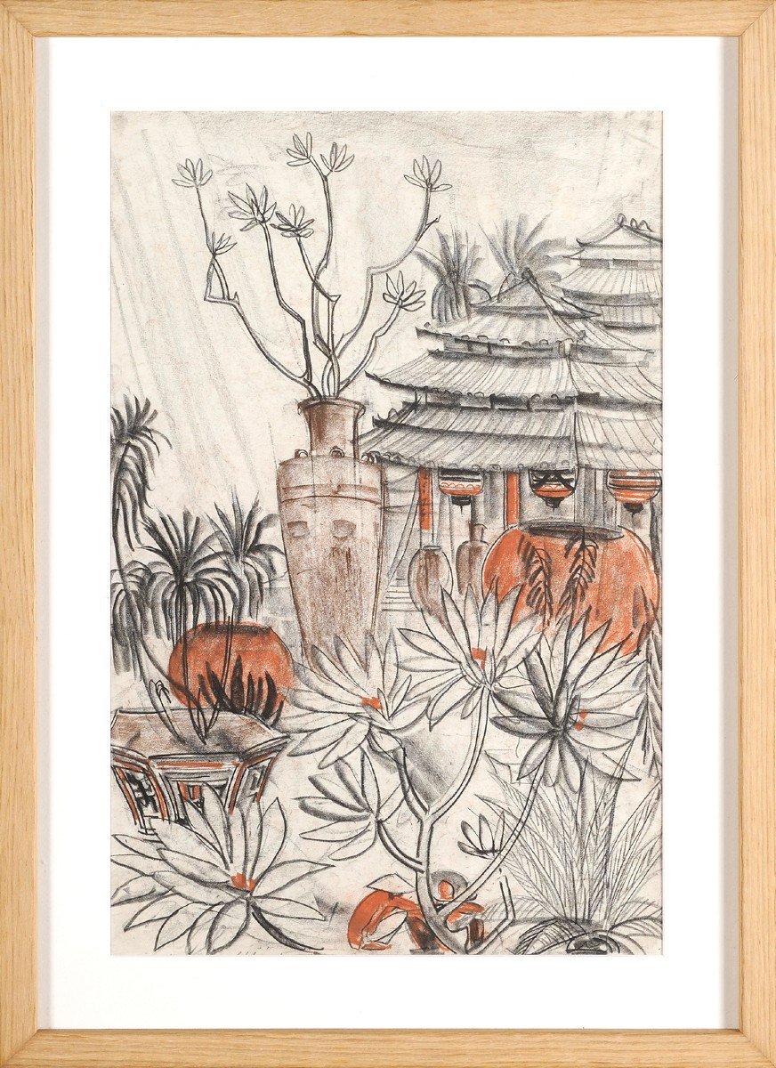 André Maire (1898-1984) Landscape With Pagodas In Vietnam-photo-2