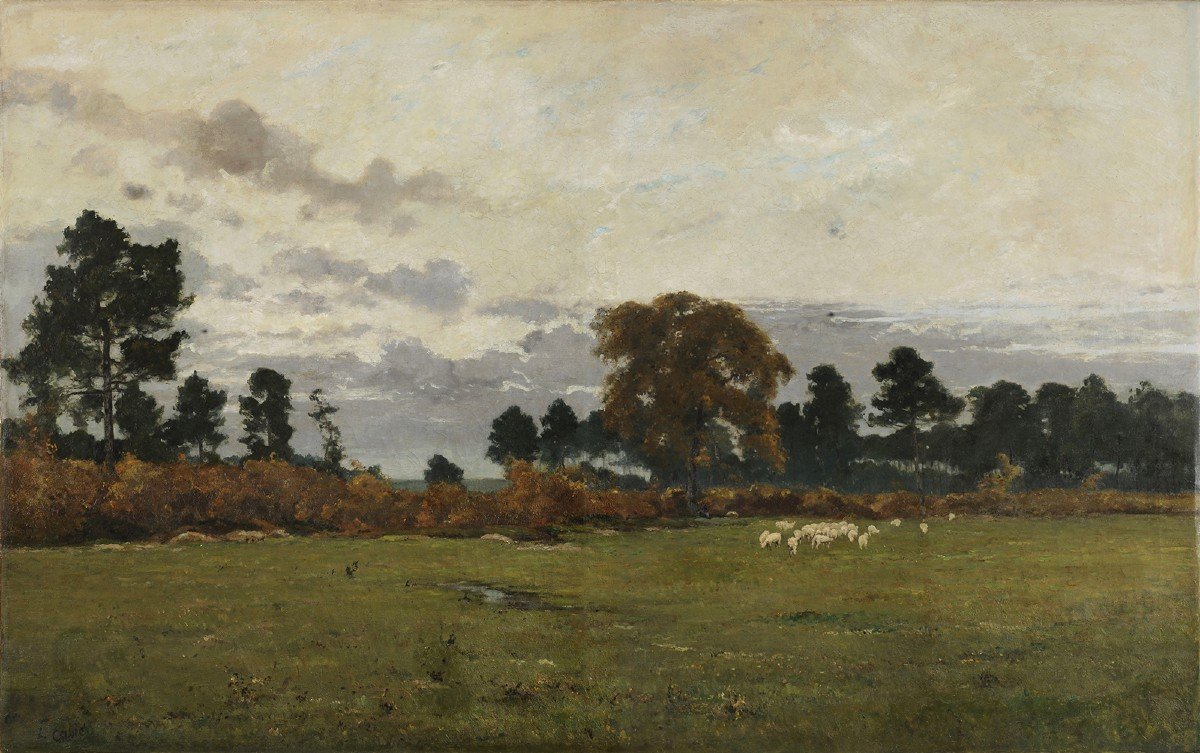 Louis Cabié (1853-1939) Landes à Pessac grand format Gironde