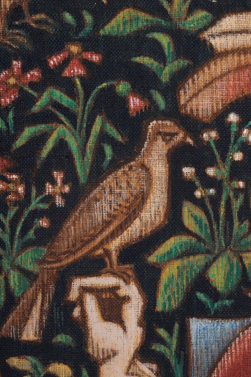 Maurice Albe (1900-1995) Falcon Hunting After A 16th Century Tapestry-photo-1