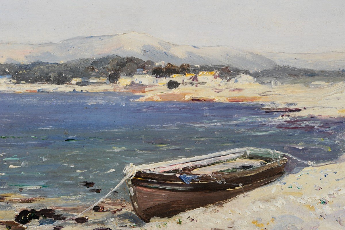 Louis Cabié (1853-1939) Seaside Near Toulon Var Boat-photo-3