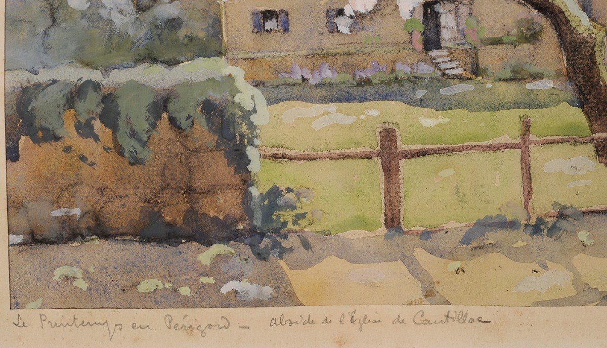 Robert Dessales-Quentin (1885-1958) L'église de Cantillac Dordogne Périgord-photo-3