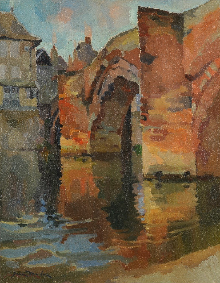 Jean Dulac (1902-1968) The Old Bridge Of Espalion Aveyron-photo-2