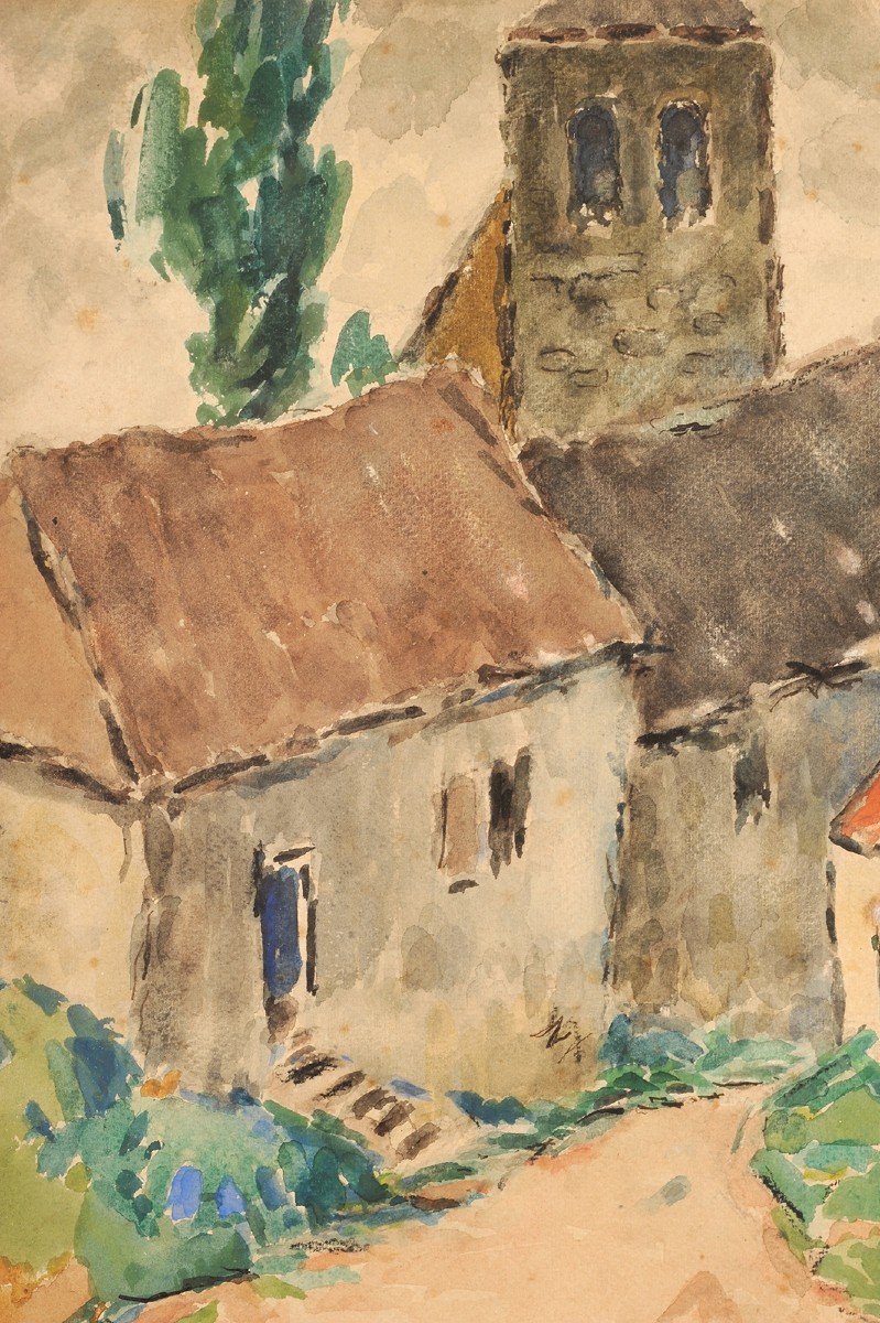 Joseph Lépine (1867-1943) Village de basse Corrèze-photo-4