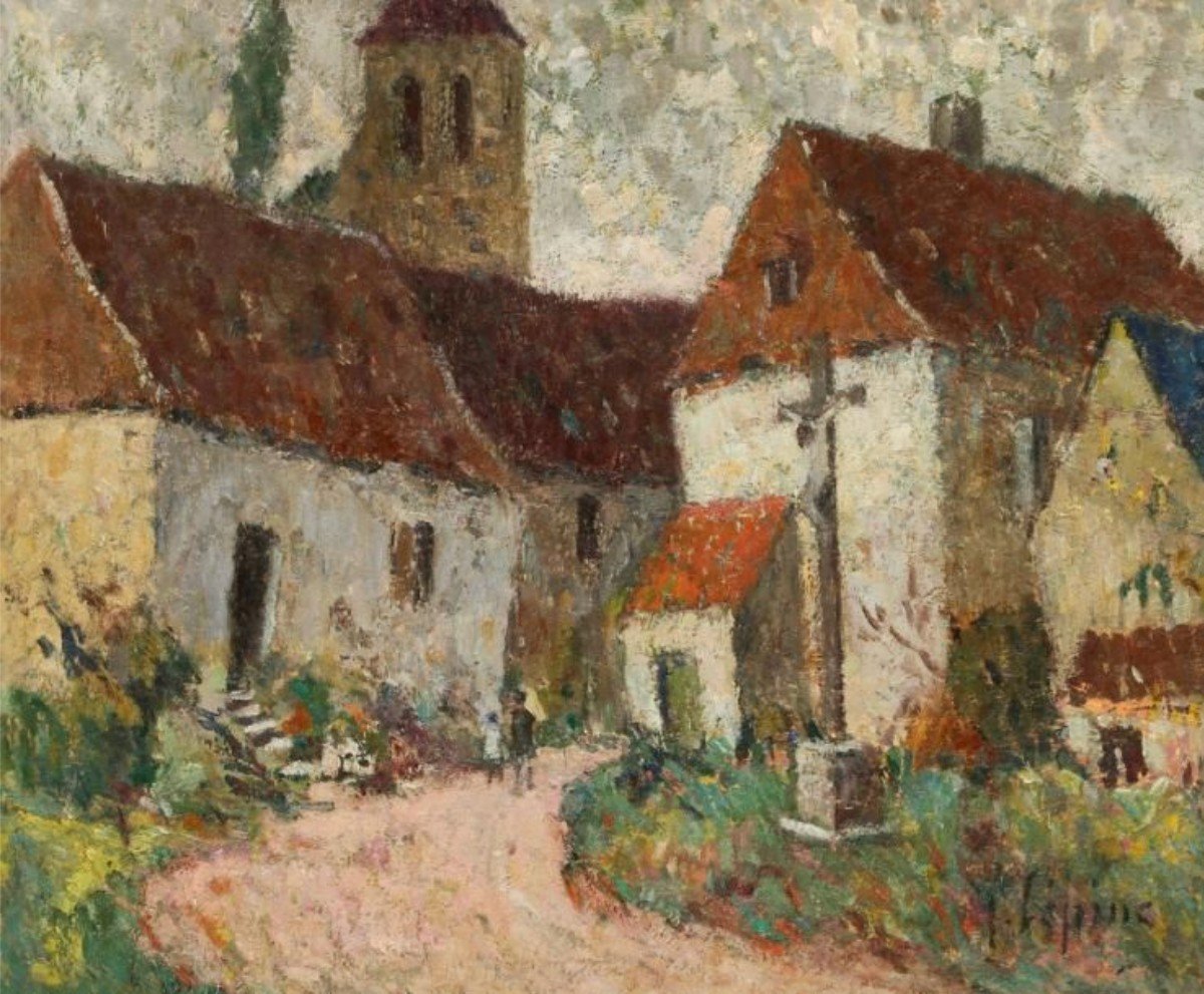 Joseph Lépine (1867-1943) Village de basse Corrèze-photo-3