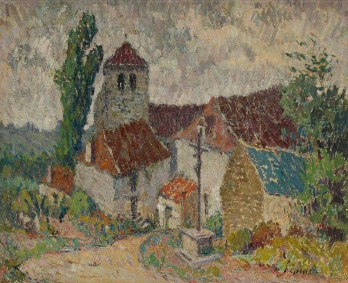 Joseph Lépine (1867-1943) Village de basse Corrèze-photo-4