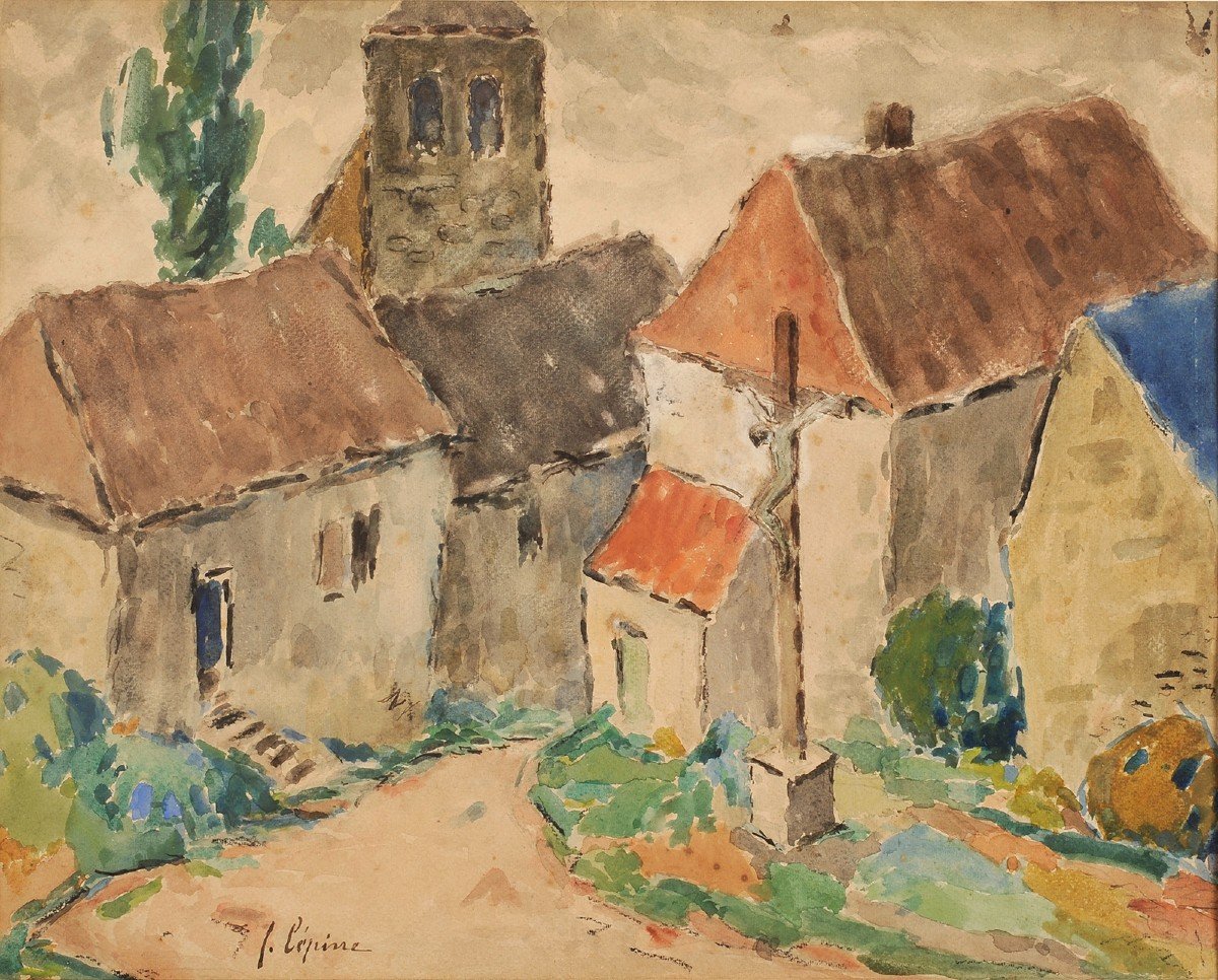 Joseph Lépine (1867-1943) Village de basse Corrèze