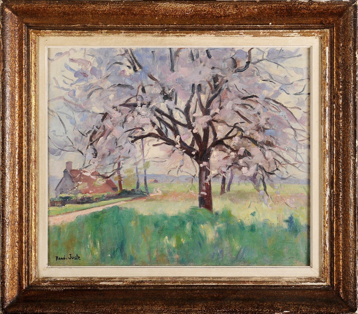 René Juste (1868-1954) Cherry Tree In Blossom