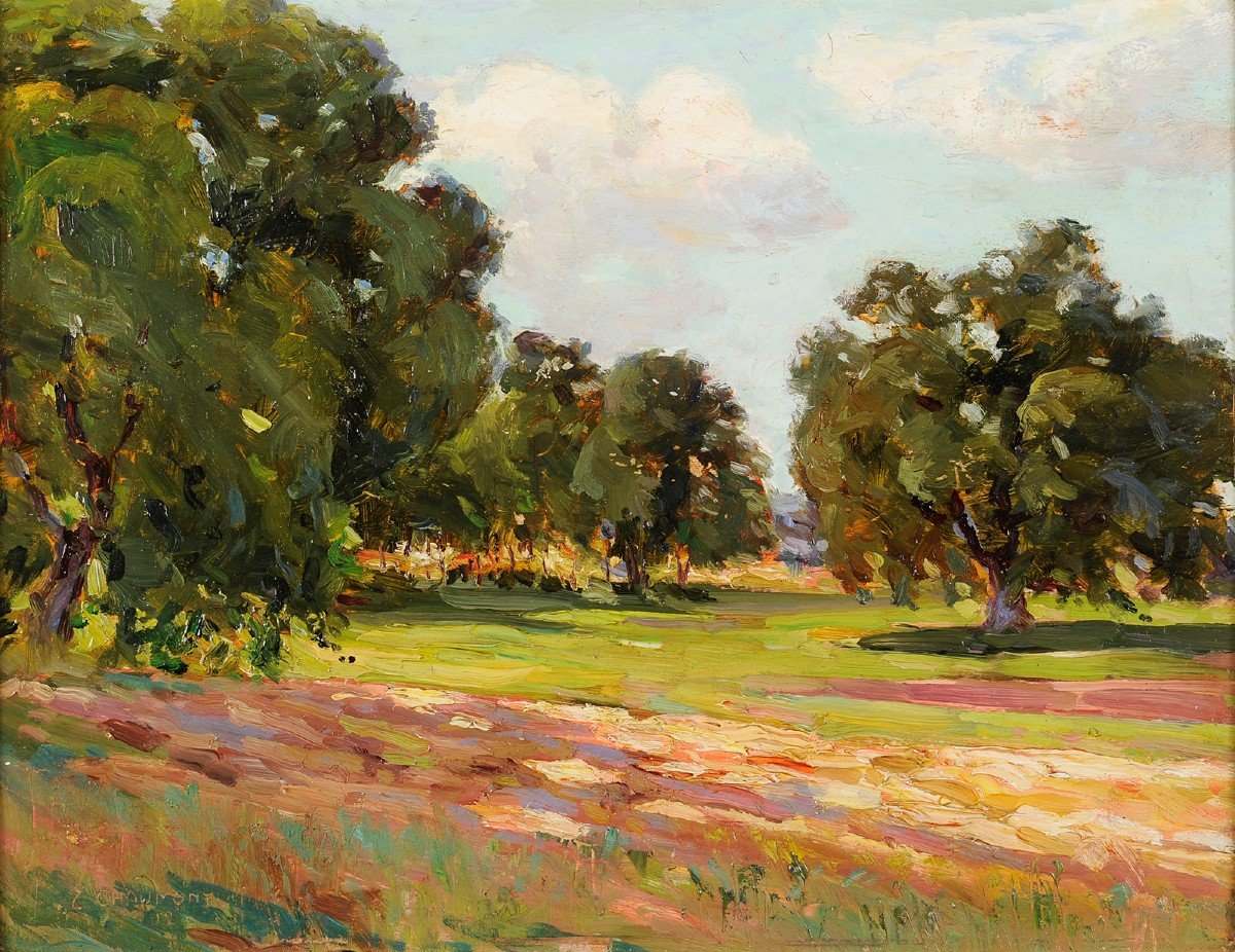 Emile Chaumont (1877-1927) Paysage d'été en Périgord Dordogne