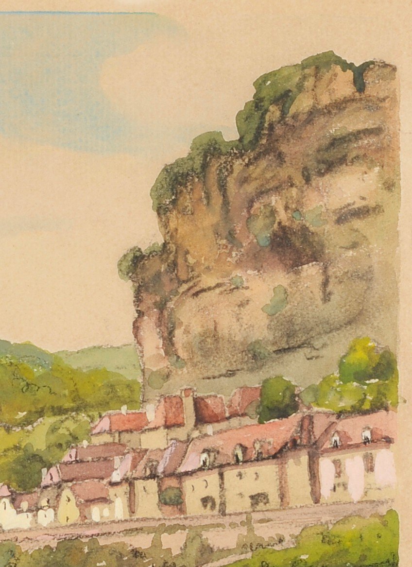 Robert Dessales-quentin (1885-1958) La Roque Gageac And The Dordogne Périgord-photo-4