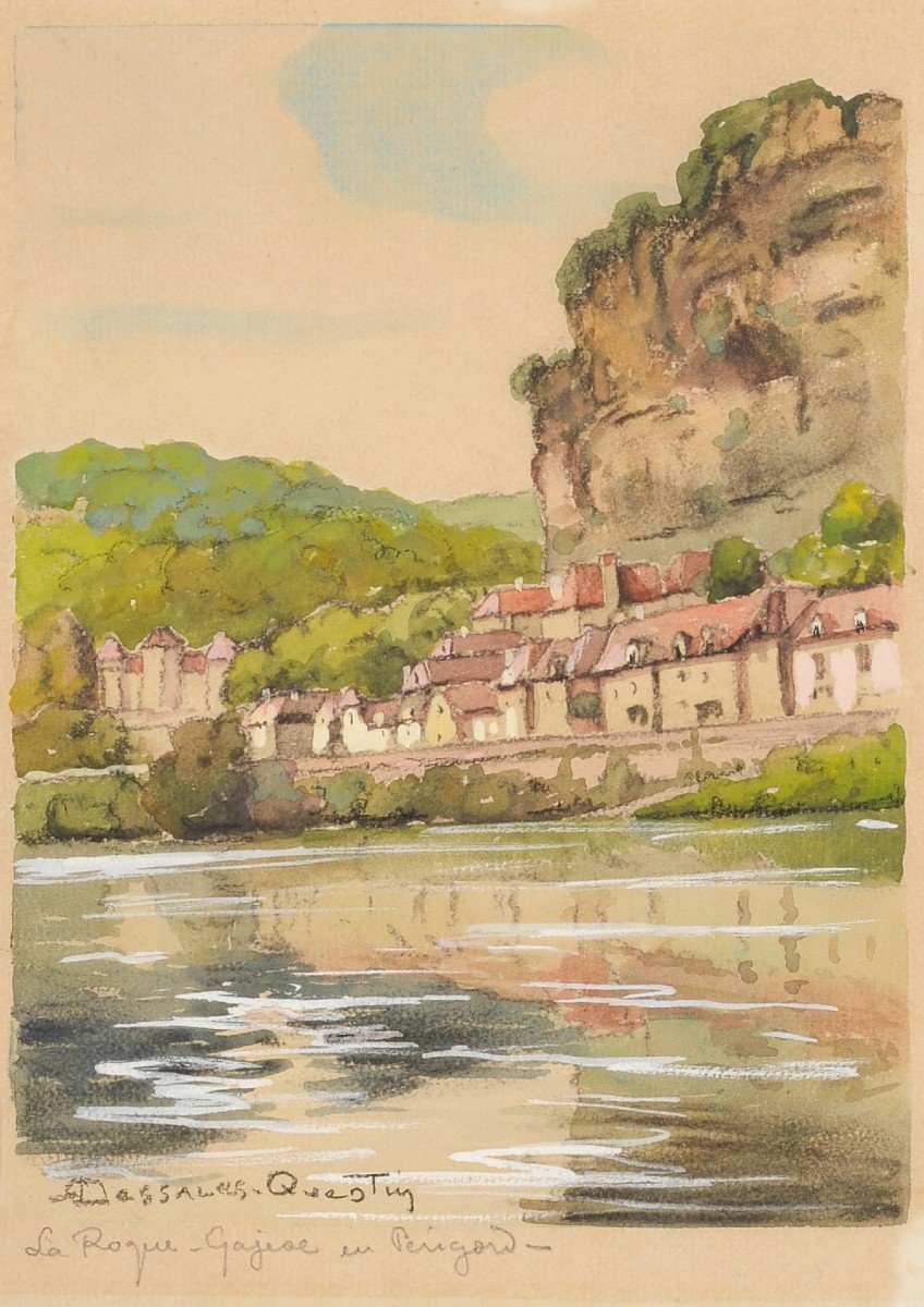 Robert Dessales-quentin (1885-1958) La Roque Gageac And The Dordogne Périgord