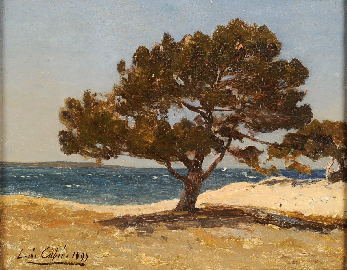 Louis Cabié (1853-1939) Beach At Cap Ferret Arcachon Dune Of Pyla-photo-2