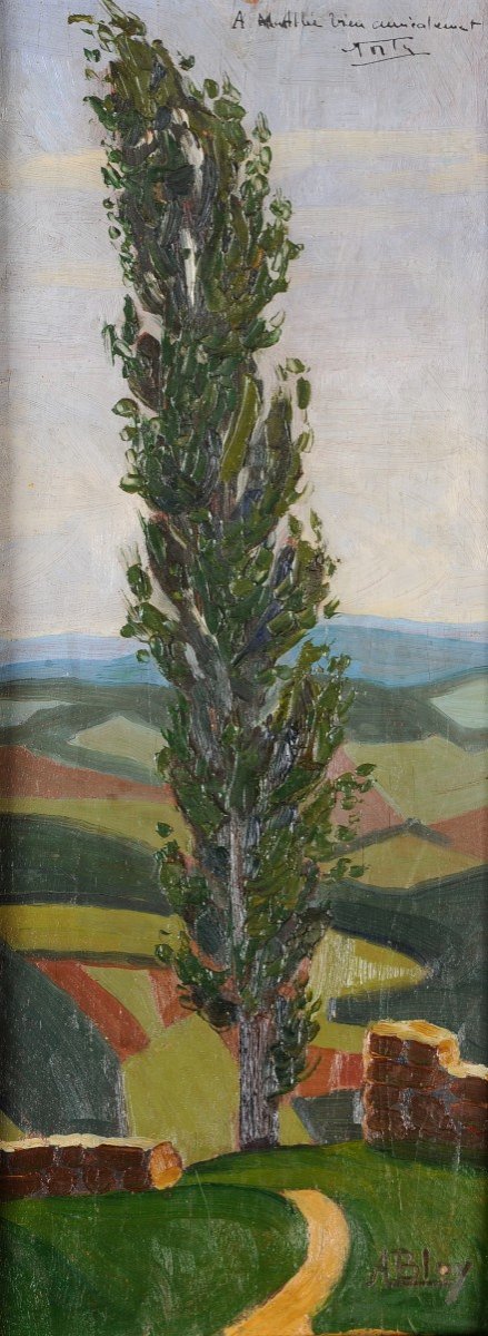 Alfred Bloy (1897-1986) The Dordogne Poplar-photo-2