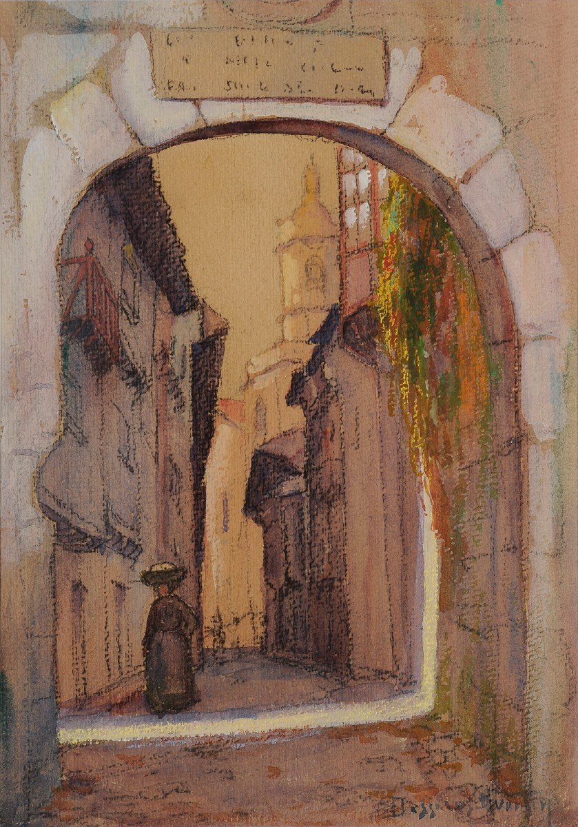 Robert Dessales-quentin (1885-1958) Hondarribia Santa Maria Gate Basque Country Spain-photo-2