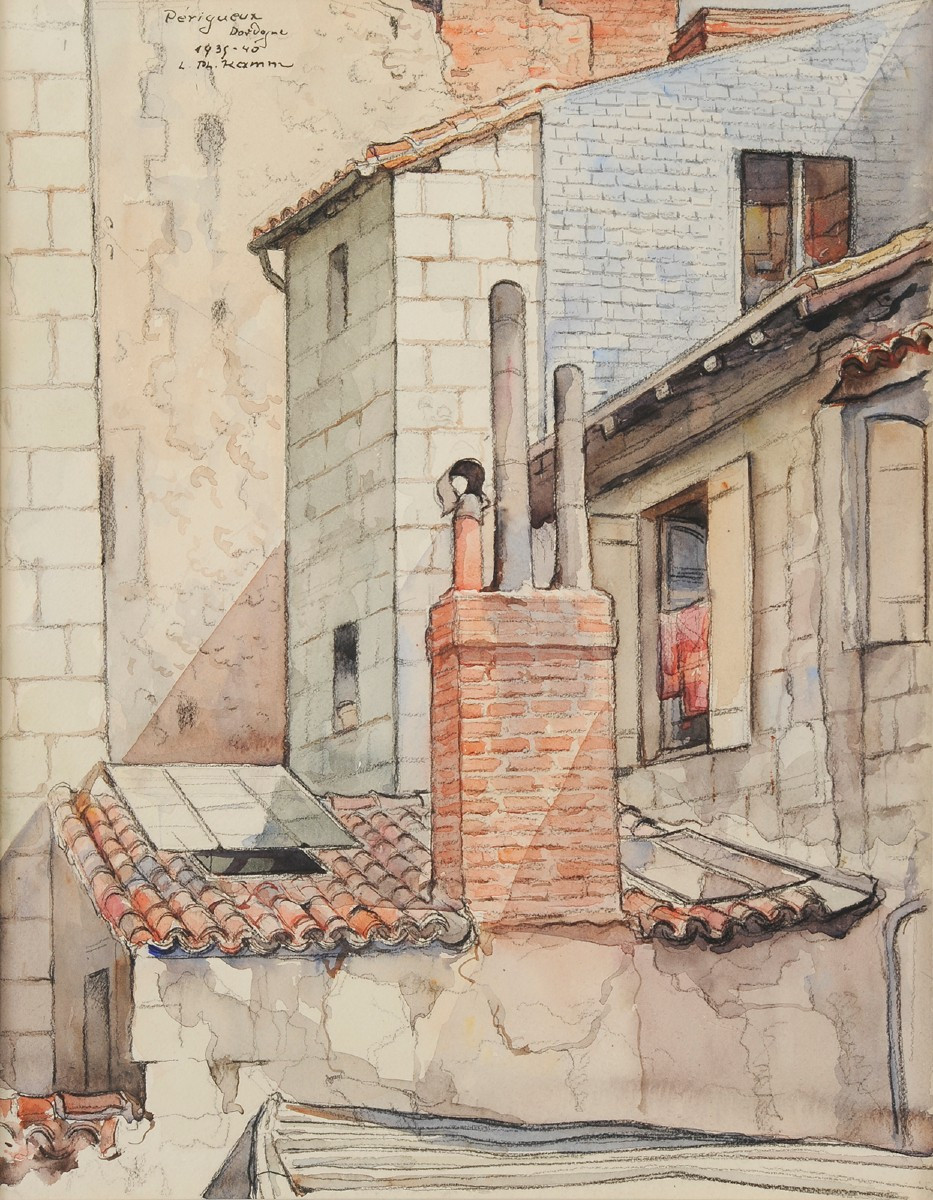 Louis-Philippe Kamm (1882-1959) Les toits de Périgueux Dordogne Strasbourg