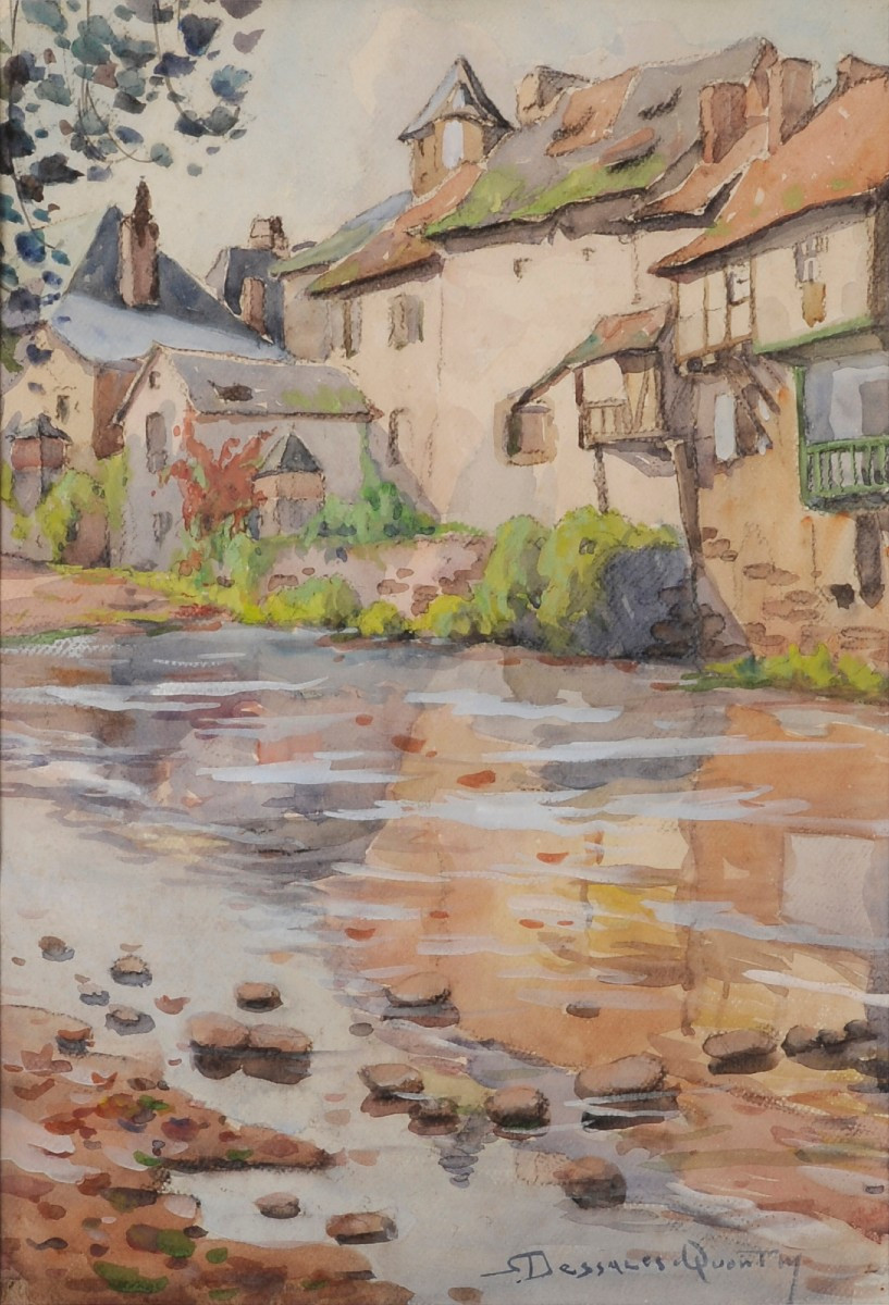 Robert Dessales-Quentin (1885-1958) L'Auvézère à Ségur le Château Corrèze