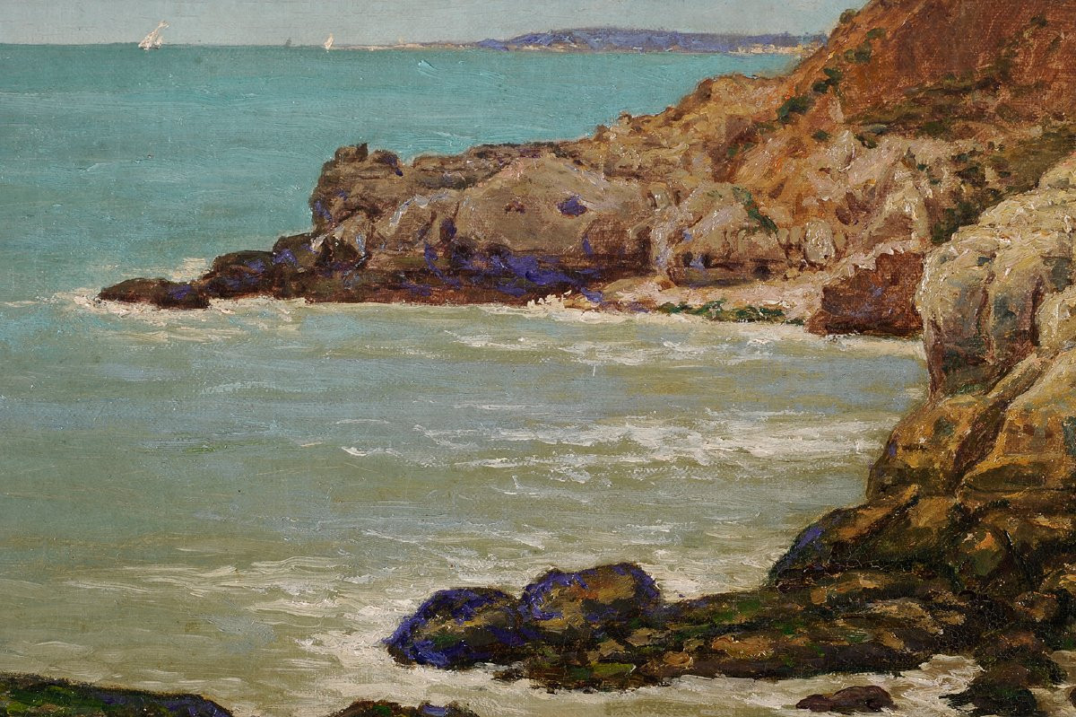 Jean-georges Pasquet (1851-1936) The Rocks Of Vallières Royan Didonne Charente-photo-3
