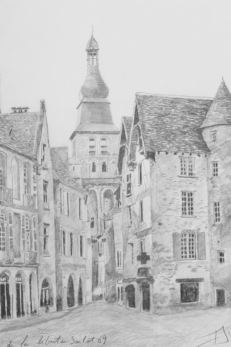 Arthus (20th) Sarlat : Place De La Liberté Dordogne Périgord-photo-2