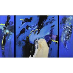 Pascal Magis (1955-2011) Blue Triptych - 1998