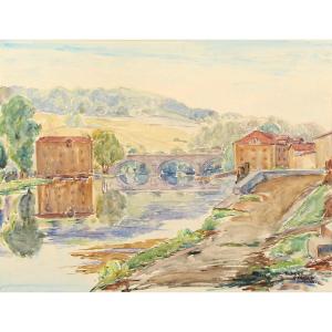 Gilbert-privat (1892-1969) The Cachepur And Saint Claire Mills In Périgueux Dordogne
